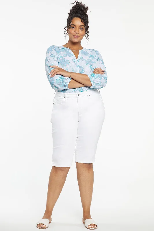 Bike Capri Jeans In Plus Size - Optic White