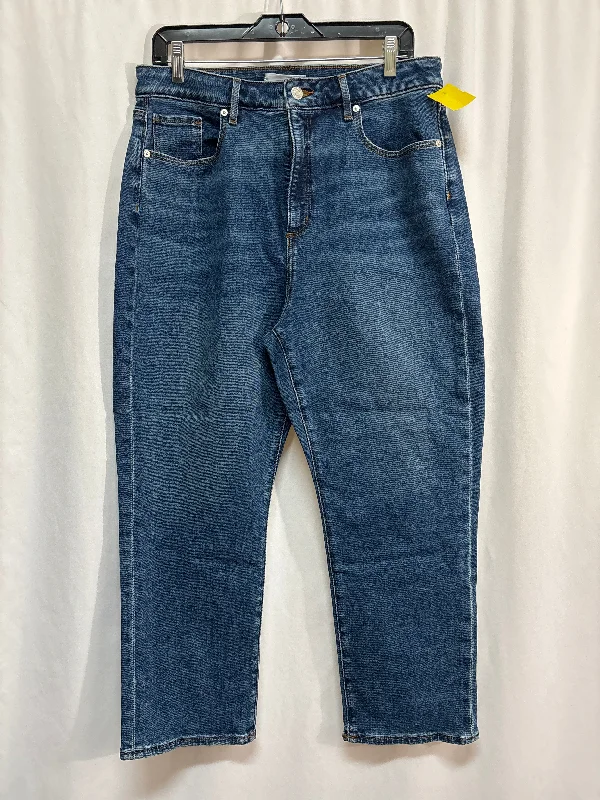 Jeans Straight By Loft In Blue Denim, Size: 14