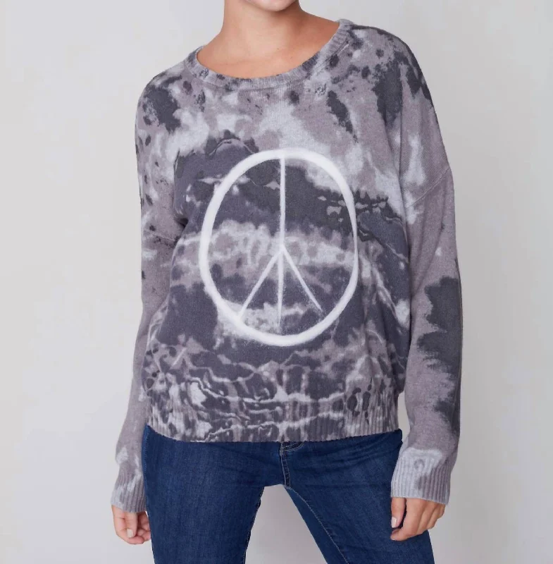 Printed Sweater In Charcoal