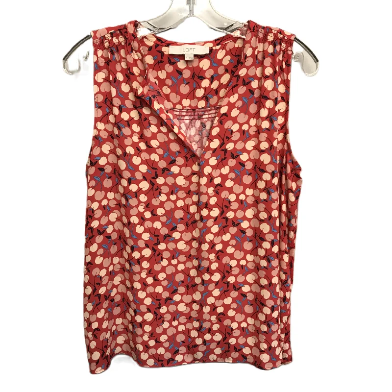 Red Top Sleeveless By Loft, Size: M