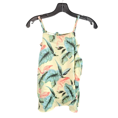 Tropical Print Top Sleeveless Blue Rain, Size S