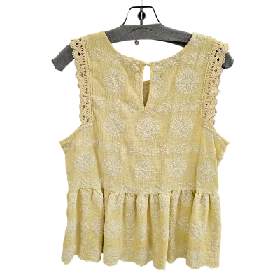 Yellow Top Sleeveless Blu Pepper, Size L