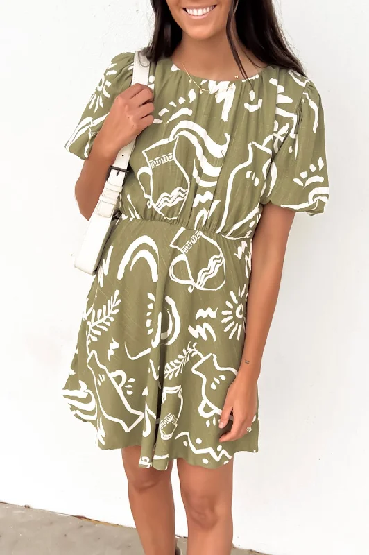 Lulu Mini Dress Bronte Sage