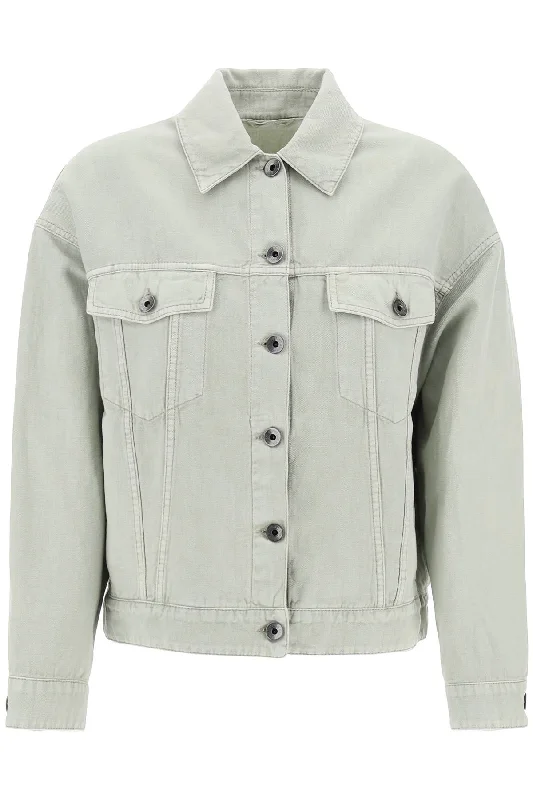 Brunello Cucinelli Women's Cotton And Linen Cover Trucker Jacket