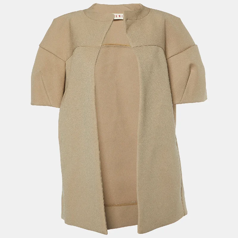 Marni Beige Crepe Open Front Jacket