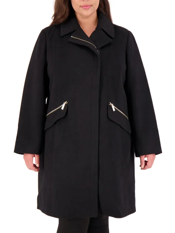 Plus Womens Lightweight Cold Weather Wool Coat