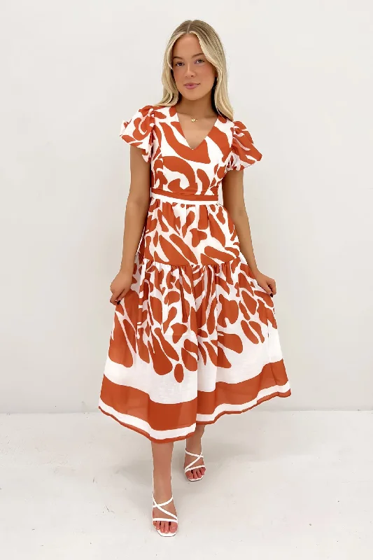 Autumn Maxi Dress Terracotta