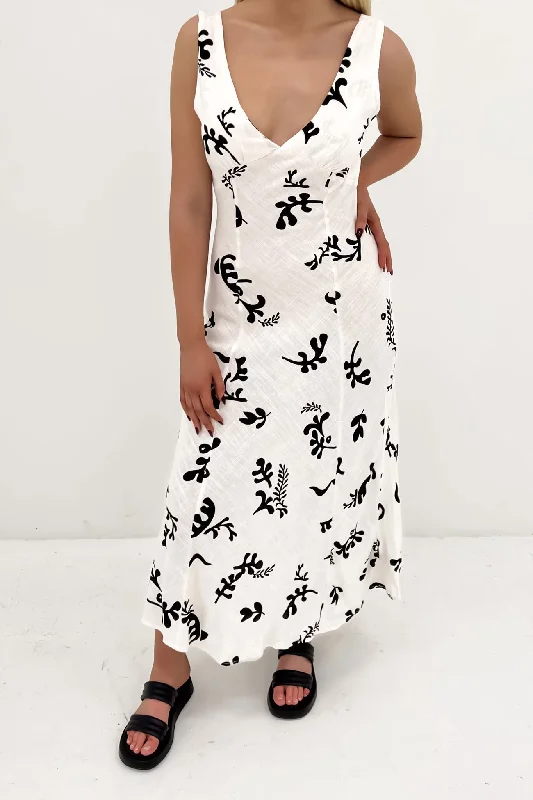 Bari Maxi Dress Cream Black