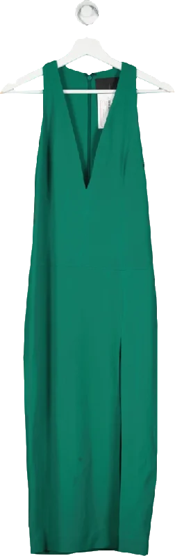 Cushnie Green High Slit Midi Dress UK XS/S