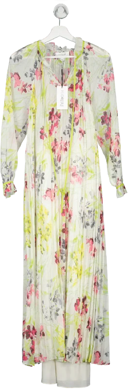 Florere Green Floral Pleated Midi Dress UK 8