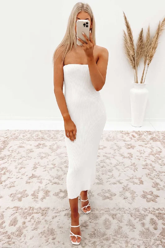 Mackinley Ribbed Maxi Dress White