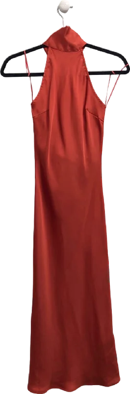 Pretty Lavish Red Halter Neck Midi Dress UK 6