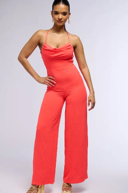 BEGINNER'S LUCK STRAPPY STRAIGHT LEG JUMPSUIT