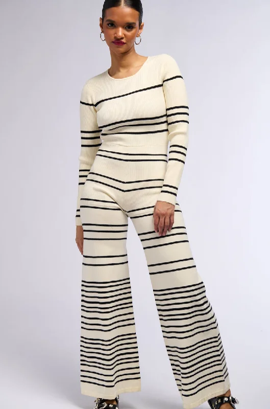 DONNA STRIPED KNIT JUMPSUIT