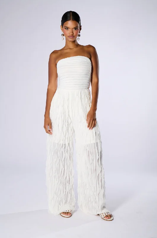 LILIANA STRAPLESS MESH JUMPSUIT