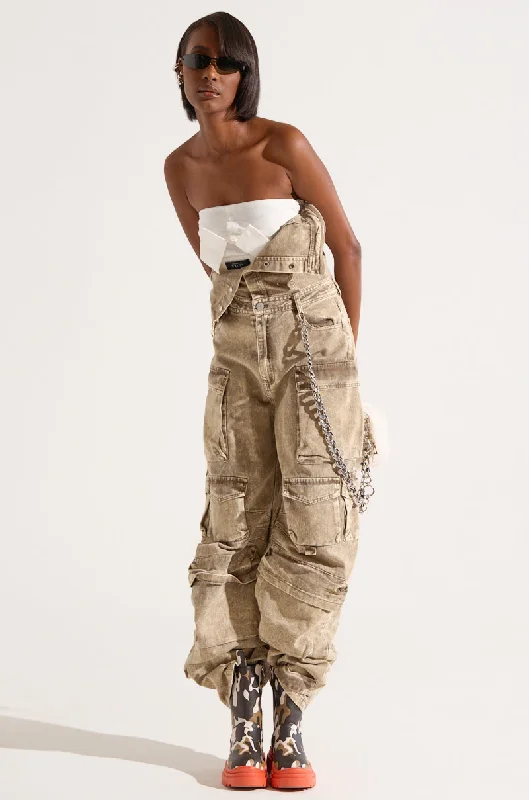 NO ONE LIKE ME CARGO DENIM JUMPSUIT